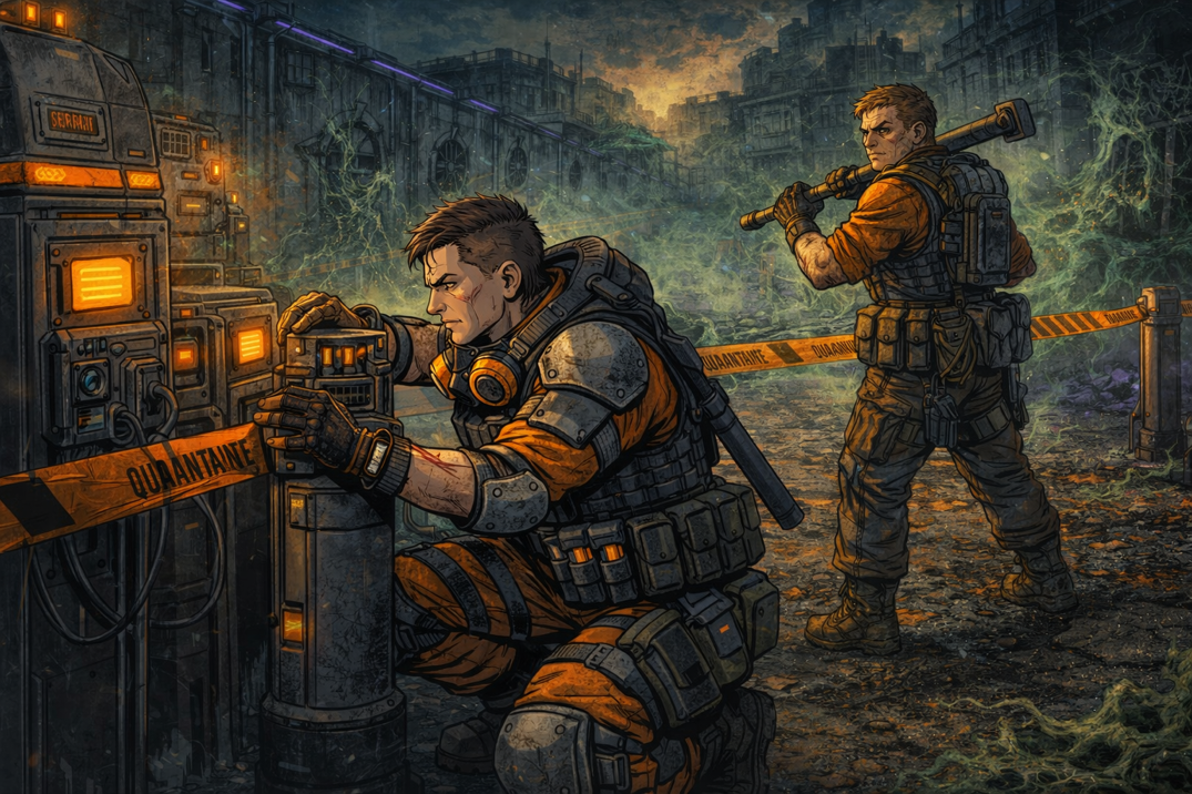 Vera and Pistonbreaker establishing the containment line