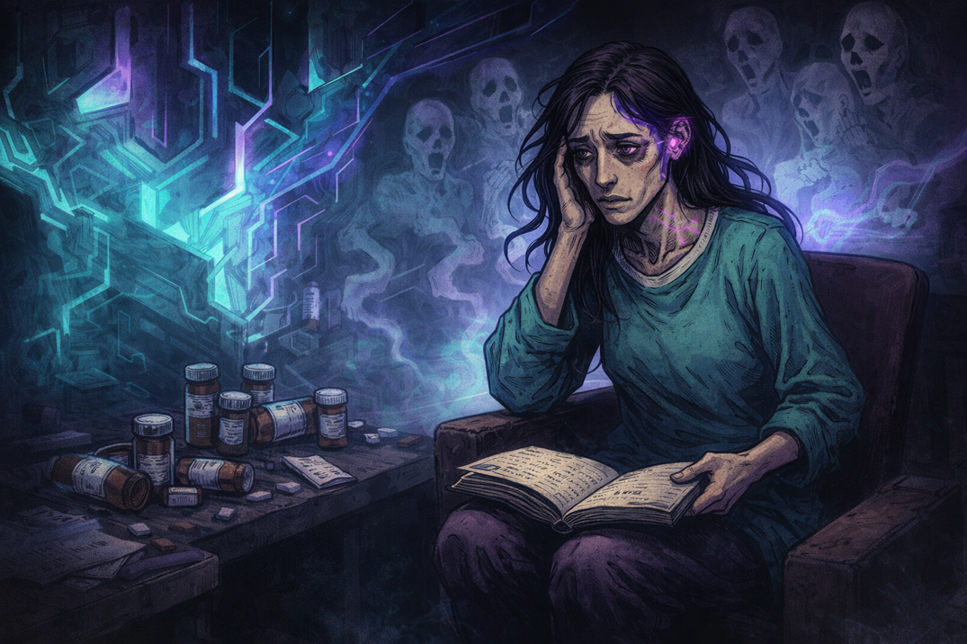 Neriah in her chamber, pressing her temple as she hears the impossible voice