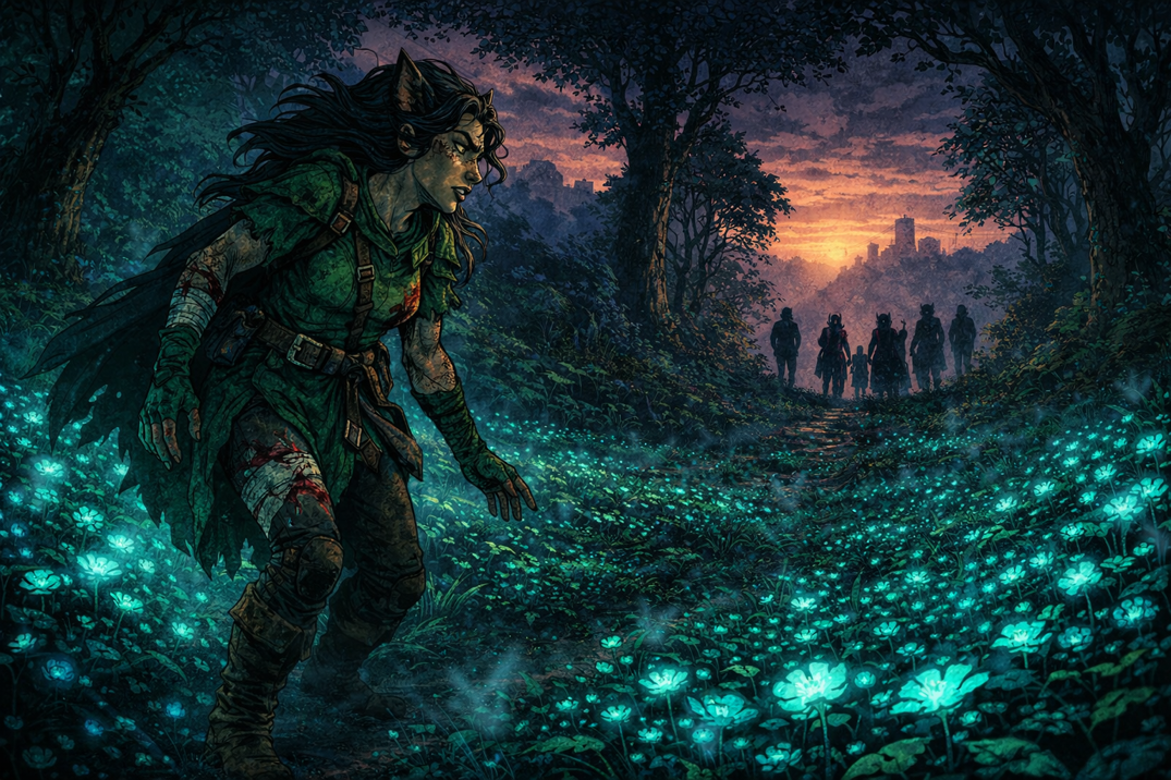 Ari rejoining her pack at dusk