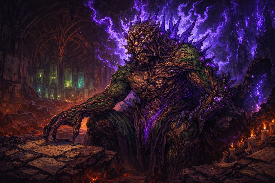 The Progenitor observing from the throne chamber
